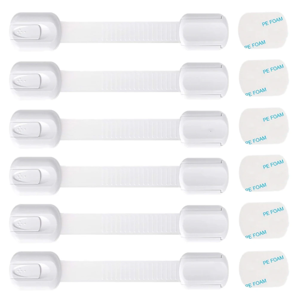 

Baby Safety Locks Strong Adhesive Child Locks For Cabinets Refrigerator Washing Machine Adjustable Length Lock System