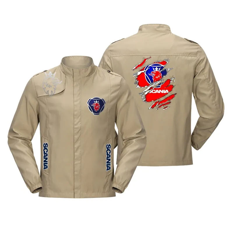 

Hot spring and autumn men's jacket leisure business coat high quality fashion zipper motorwear logo printed jacket