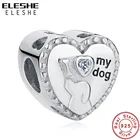 Бусина-шарм Женская из серебра 100% пробы с надписью I love my dog