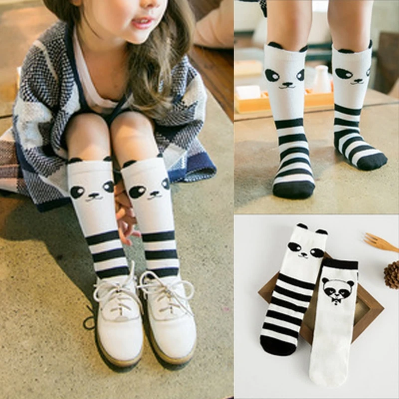 

Cute Panda Pattern Winter Autumn Calf Length Tube Crew Socks For Child Toddler