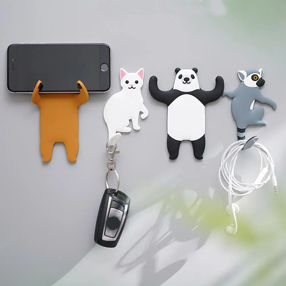 3 шт./компл. Милая собачка кошка медведи настенное крепление держатель для ключей