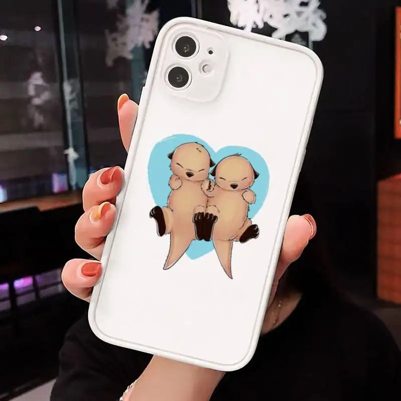 

Cartoon otter cute Cartoons luxury Phone Case cover matte transparent For iphone 7 8 11 12 plus mini x xs xr pro max cover