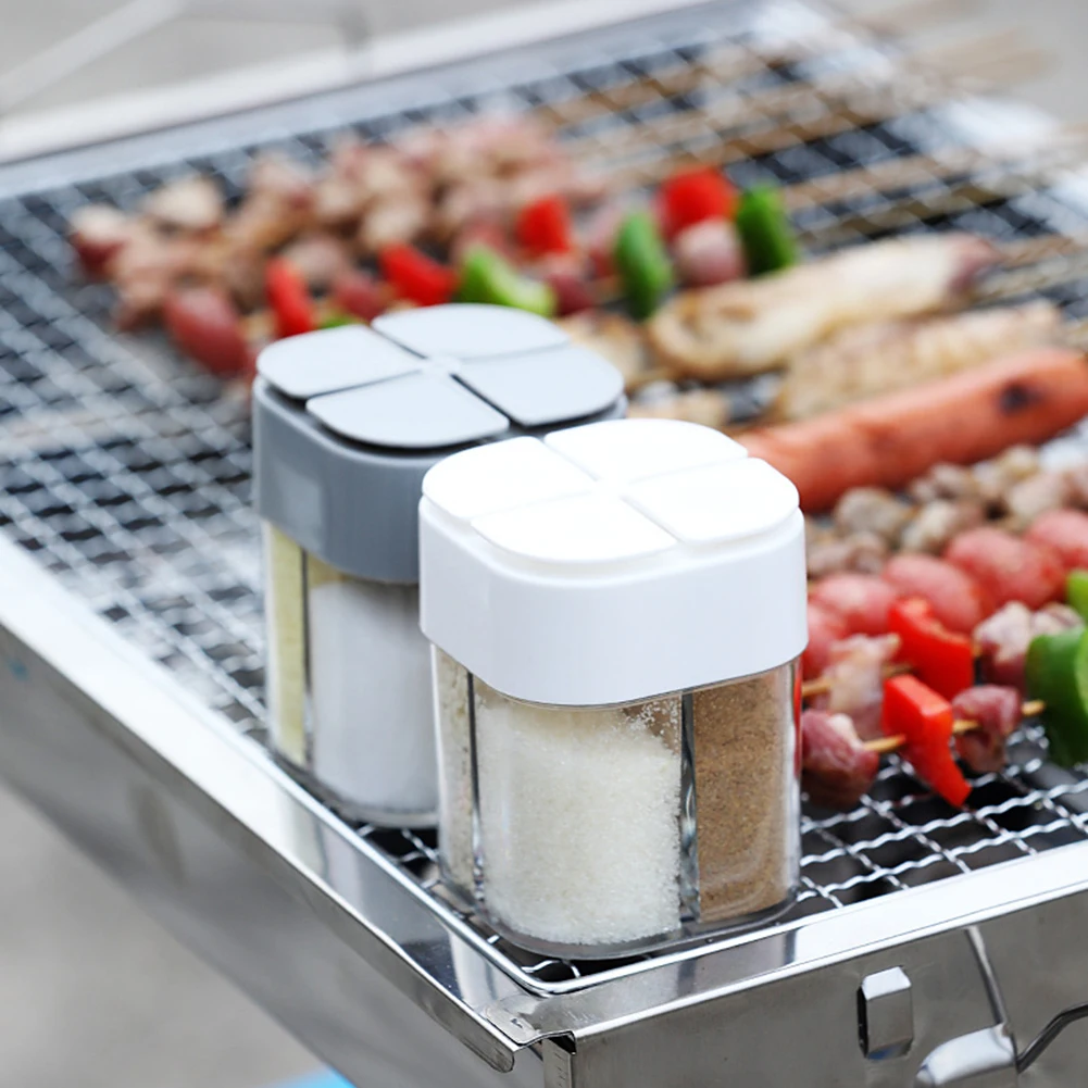 

Seasoning Jar Square Glass Container Seasoning Bottle Spice Organizer Outdoor Camping Seasoning Container Kitchen Gadget Sets