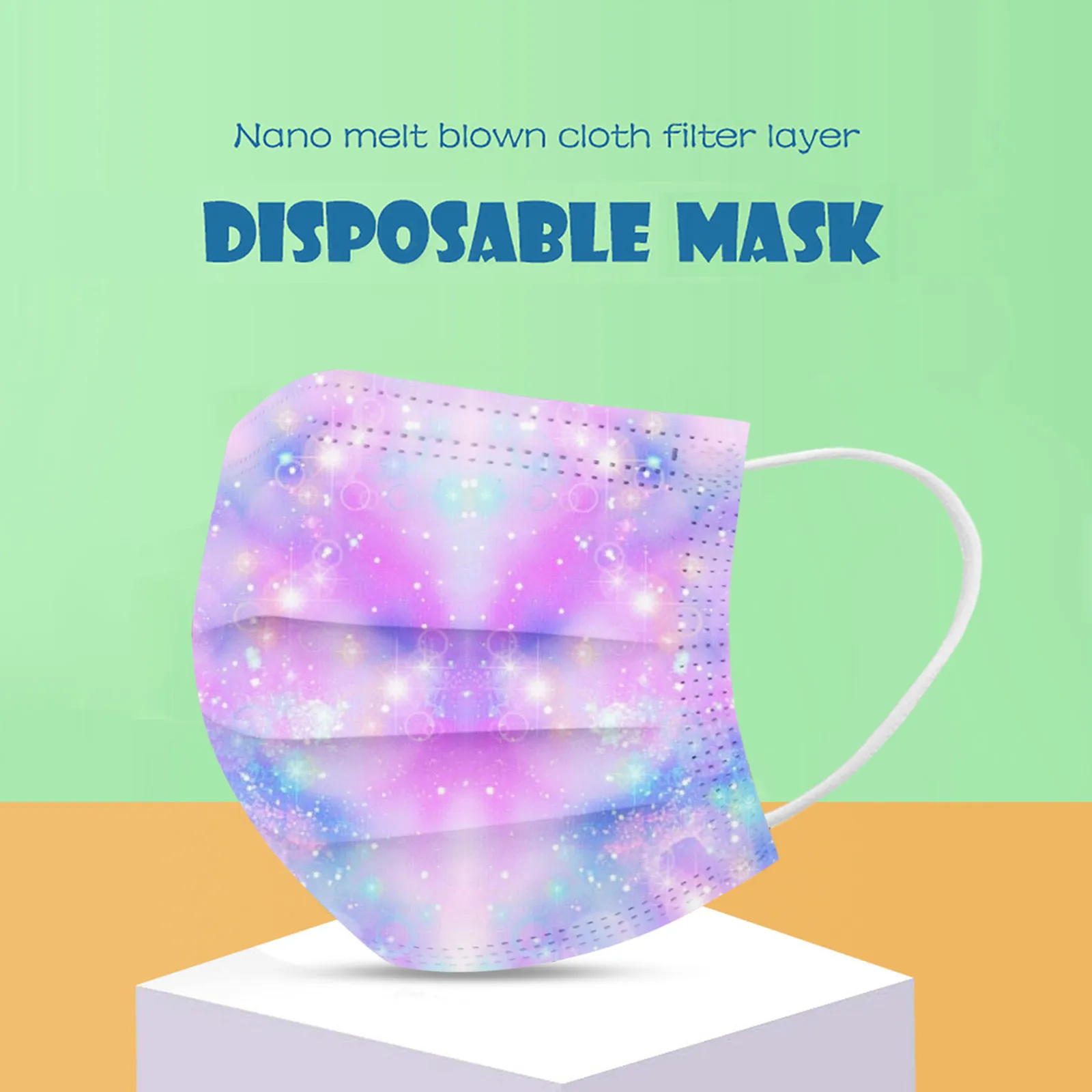 Маски Одноразовые 3-слойные Детские маска Пылезащитная с фильтром красочным