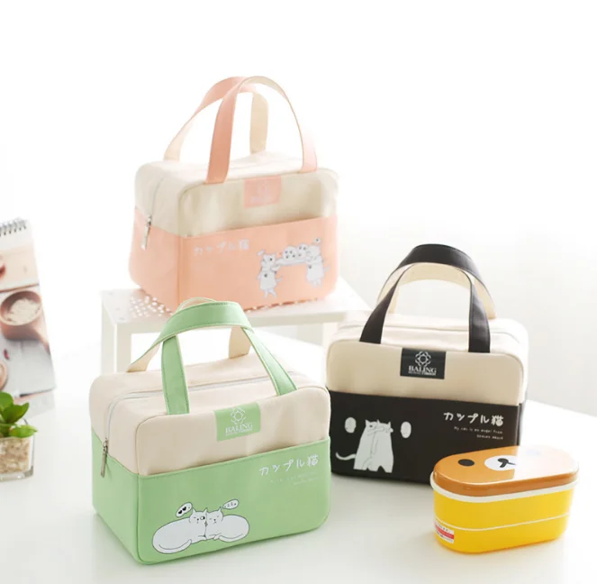 Японский/Корейский мультики охладитель бенто мешок холст утолщение изоляции