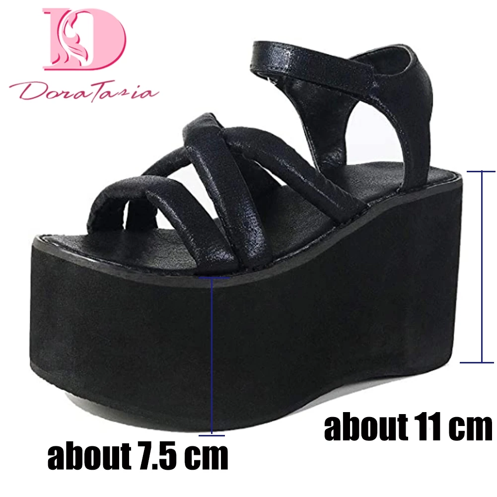 DoraTasia Sandals For Women 2021 Summer Platform Wedges High Heels Fashion women's Sandals Gothic Punk Street Woman Shoes