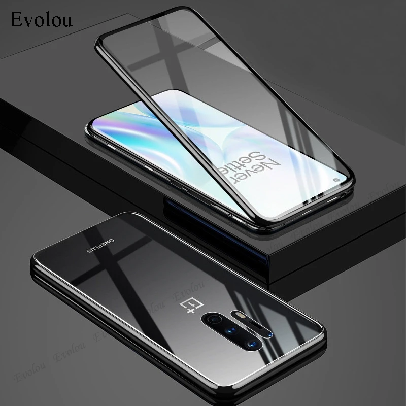 

Magnetic Adsorption Case Fo oneplus Nord N100 Case Double-sided Tempered Glass Metal Back Cover Bumper Shell For Nord N100 N10
