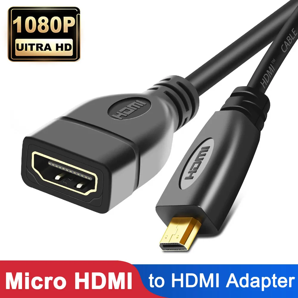 1080P Micro HDMI адаптер Мужской к типа Мама Преобразователь кабельного разъема