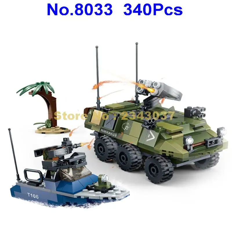 Gudi 8033 340 шт. спецназ армированный автомобиль штурмовая лодка Военная городская