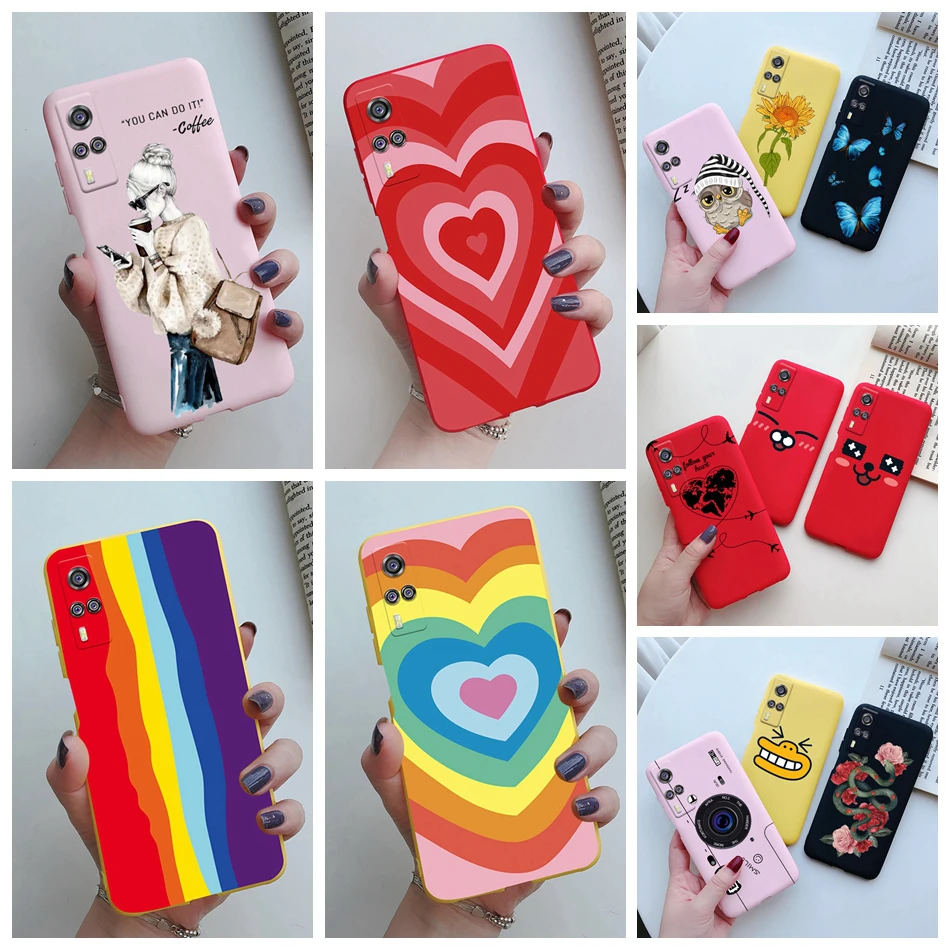 For Vivo Y53S 4G Case Silicone Soft TPU Beautiful Girls Love Heart Back Protector Phone Cases For Vivo Y53S Cover Y 53S 4G 6.58"