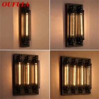 oufula indoor wall lamps fixtures led black light classical lighting loft sconces for home bar cafe