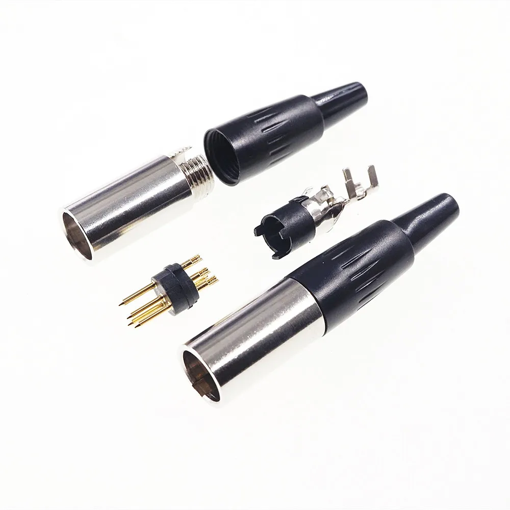 1 шт. Миниатюрный Мини XLR 3-позиционный 4-контактный разъем гнездовой штекер Аудио