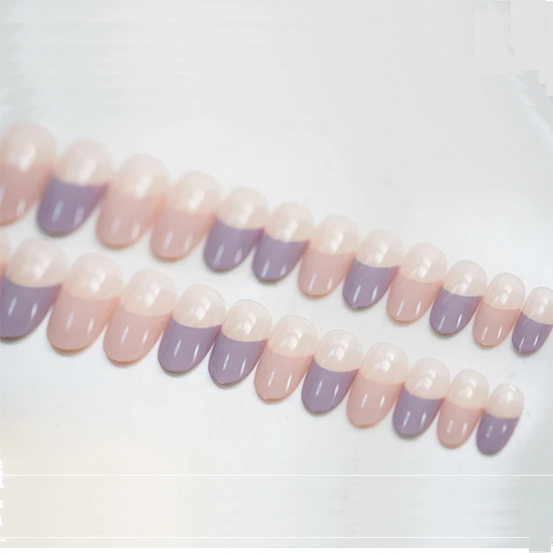 24 шт./компл. французские накладные ногти предварительной дизайн круглые