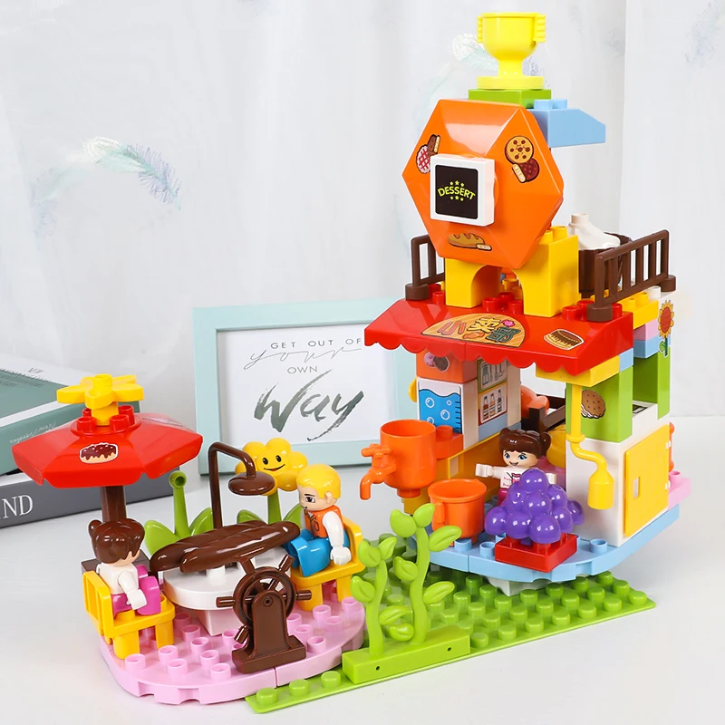 Большие размеры строительные блоки Duplo кирпичи уличные сцены семейный дом