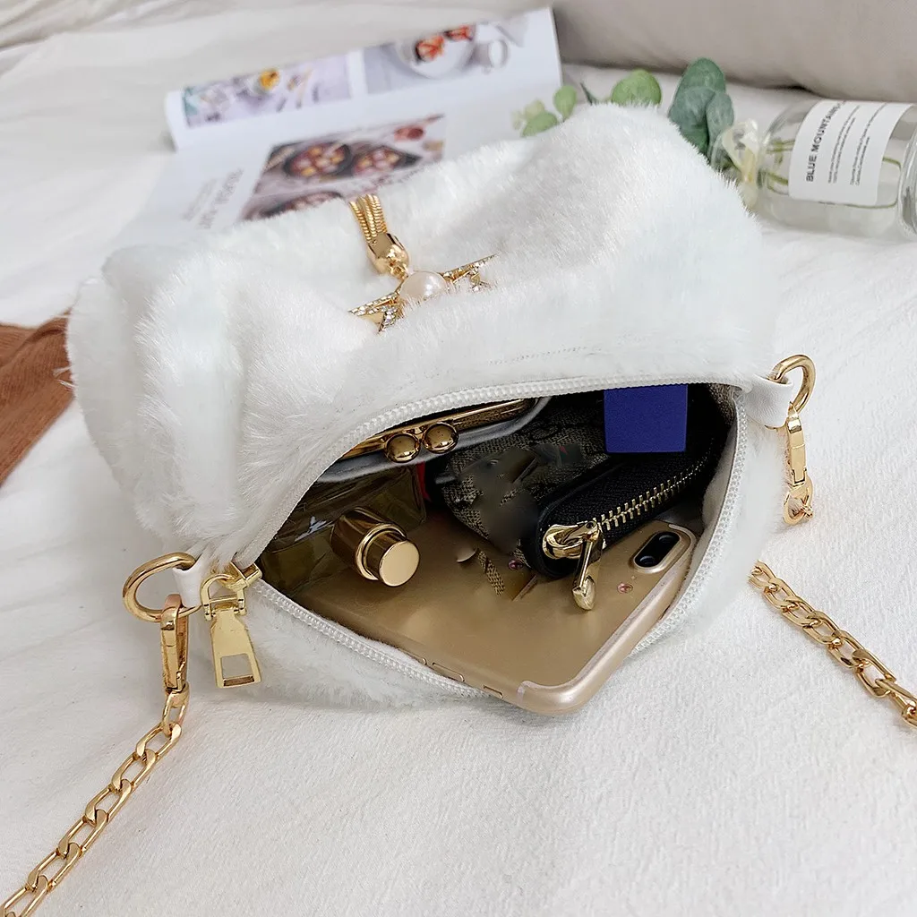 

OCARDIAN Messenger Bags Women 2019 New Plush Fashion Wild Corduroy Lock Buckle Messenger Bag Leisure Shoulder Bags
