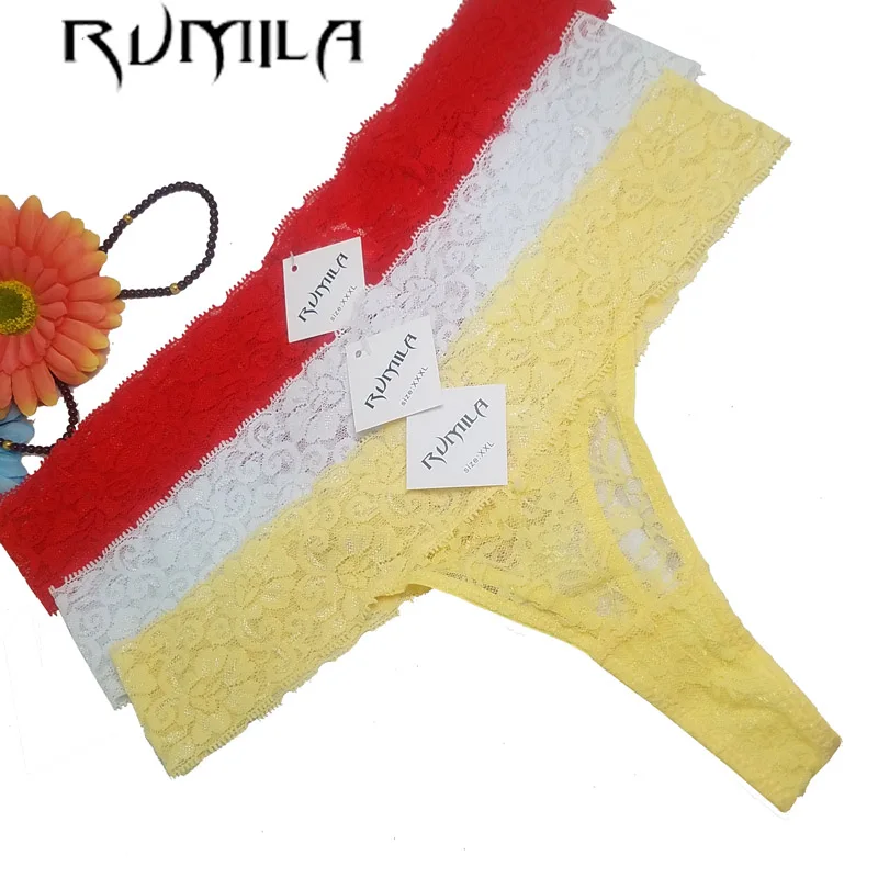 XXXL сексуальные кружевные Хлопковые женские стринги нижнее белье трусы для