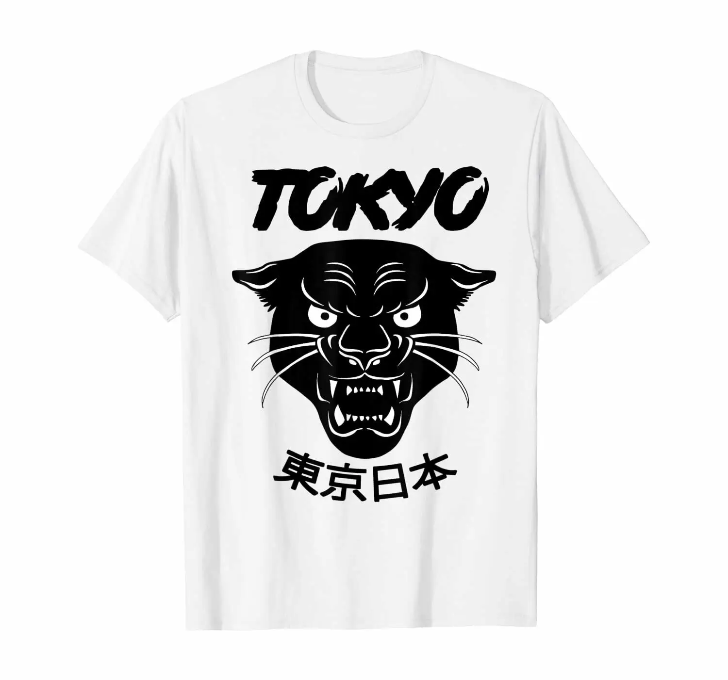 Трендовая японская футболка Токио с ручным рисунком Пантеры токиояпонский