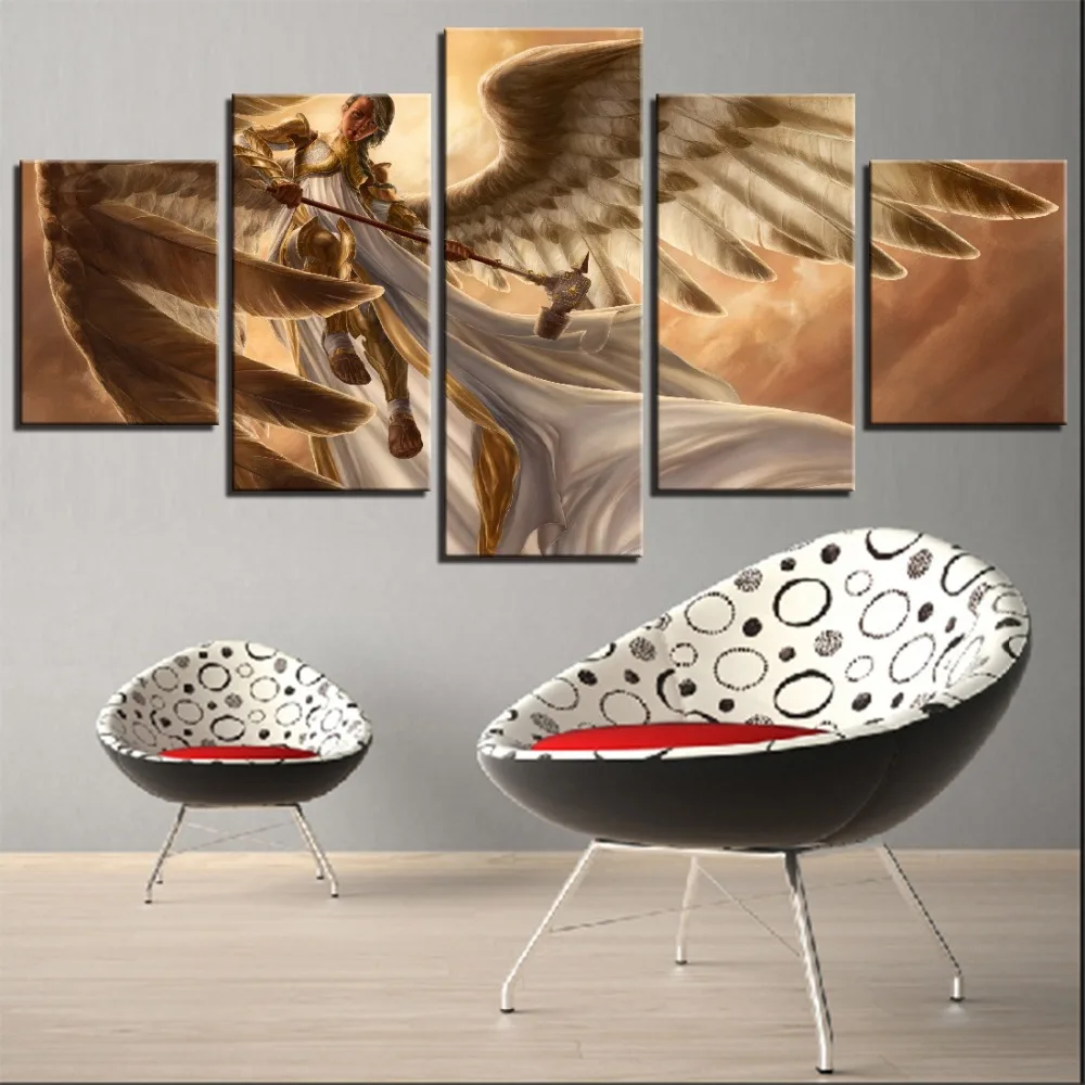 5 шт. картины на холсте с изображением крыльев воина | Дом и сад