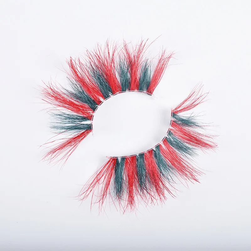 

Colored Mink False Eyelashes Handmade Colorful 6D Eyelashes Natural Thick Fake Eyelashes Lashes Extension Wholesale Eyelashes