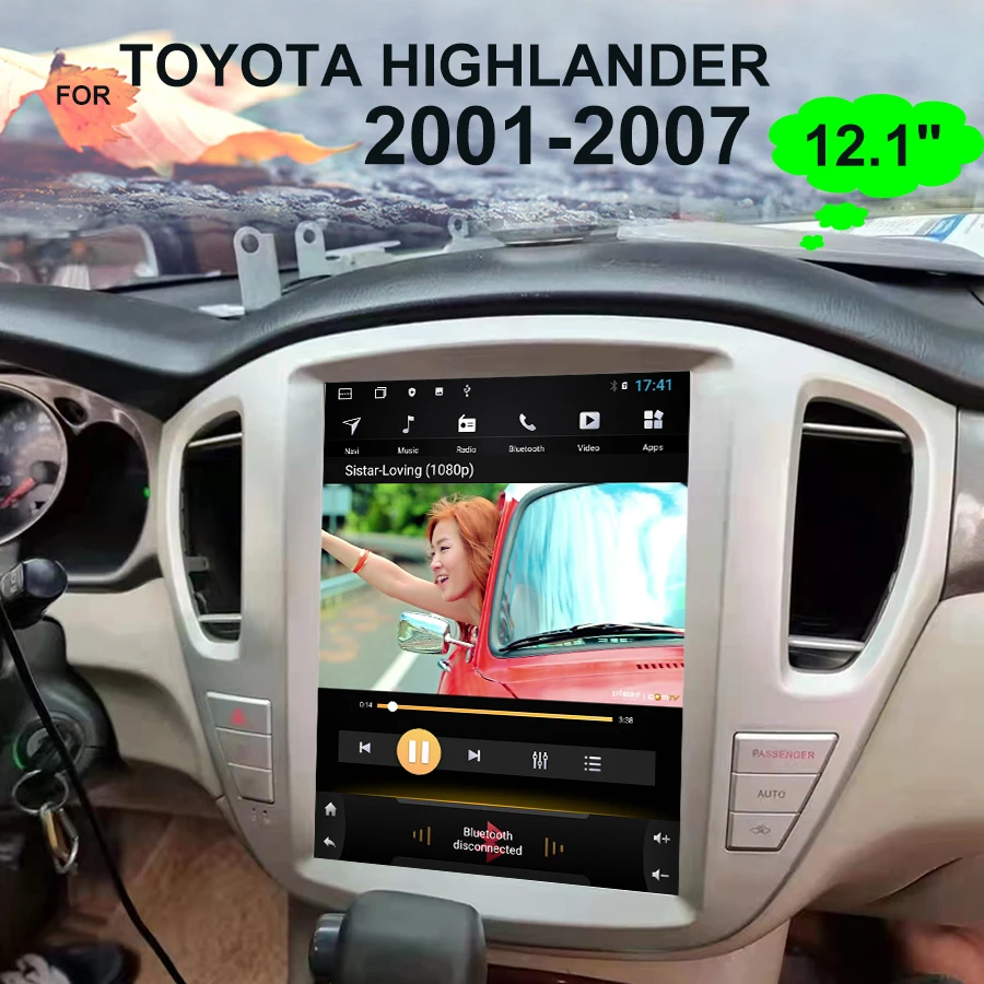 Автомобильный мультимедийный видеоплеер с большим экраном 12 1 дюйма для Toyota