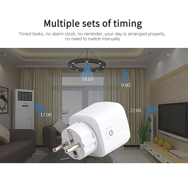 

16A Smart Plug WiFi Socket EU Timing Function Remote Voice Control APP Real-time Check Control With Siri Alexa Google Assistant