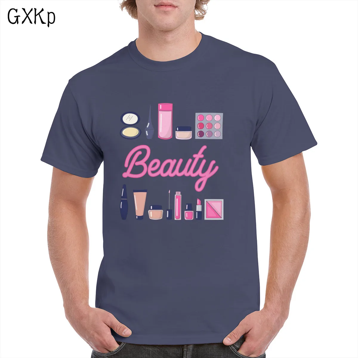 

Pink Buty Cosmetic T-shi Women Make-Up Studio T-shi ic tops Ts Casl 100% Cats Clothing Fem/Man Pluse size