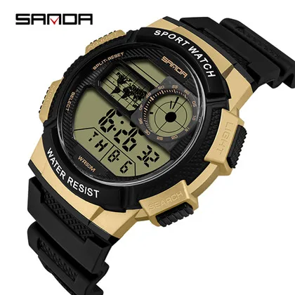 Часы наручные SANDA Мужские Цифровые спортивные ударопрочные светодиодные