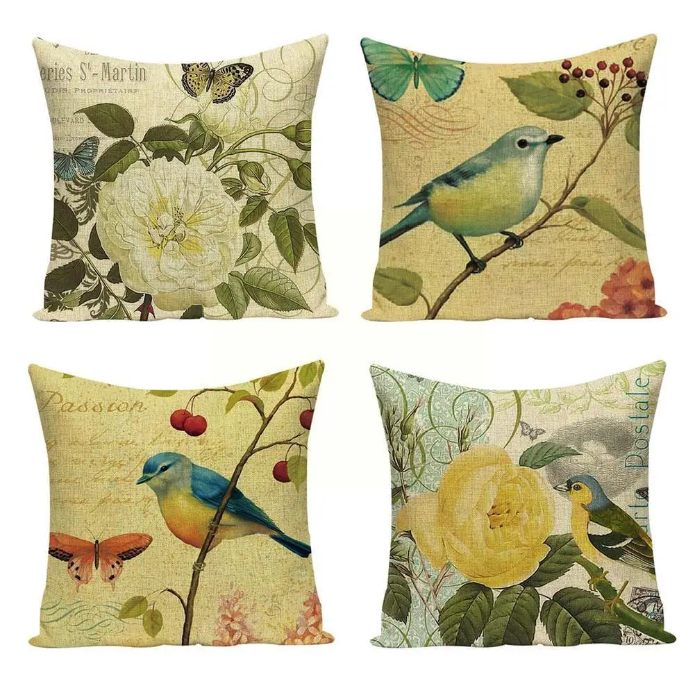 

45*45cm Pillowcase Pillow Cover Flowers Cotton Linen Living Pillow Seat Decorative Car Case Room Cover Home Soft Cushion So S8K8