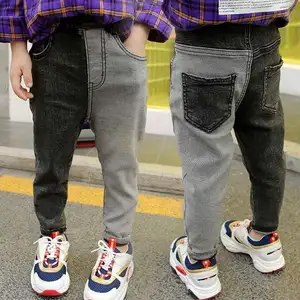 Новинка 2020 года; детские джинсовые брюки; сезон весна-осень модные джинсы для мальчиков в стиле хип-хоп рваные джинсы с рисунком для мальчиков; длинные джинсовые брюки