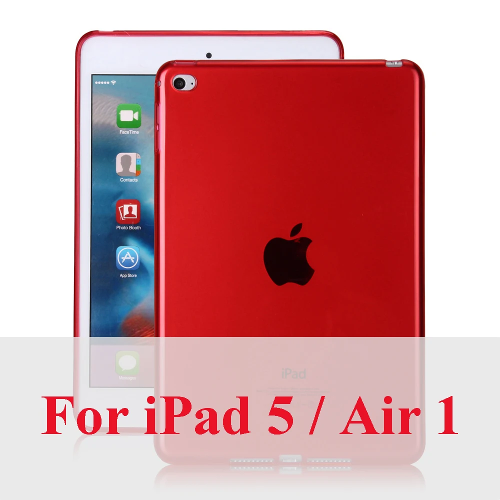 Конфеты прозрачный тонкий чехол из термопластичного полиуретана для iPad Pro 11 9,7 крышка пластыри на гелевой основе защитный чехол для iPad 2/3/4, 5, 6, Air1 Air2 Капа - Цвет: For ipad air 1 Red