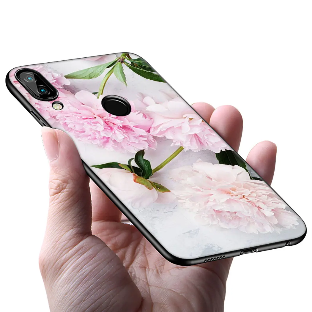 IYICAO Flower Pink Rose Peonies Soft Silicone Case for Huawei Mate 20 10 Lite Pro Nova 5i 4 3i 3 2i 2 |