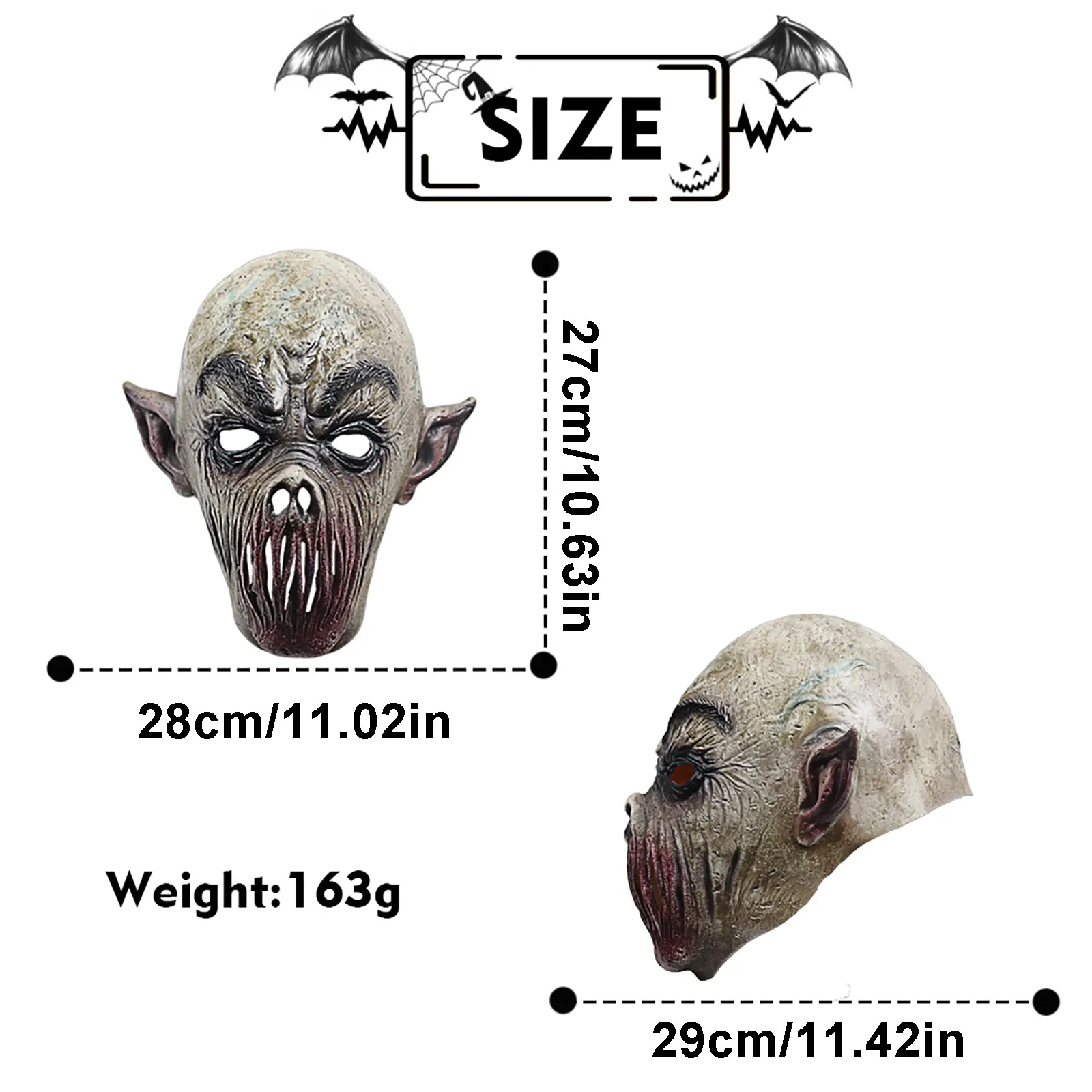 

Scary Halloween Mask Horror Bloody Wrinkle Mask Bloody Ghost Mask Headgear Cosplay Costume Party Carnival Props Adult Kids Toys