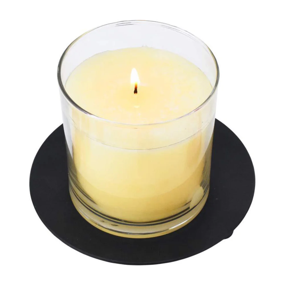 

4pcs Candlesticks Fashion Iron Candlestick Tray for Home Festival Dinner (Black)