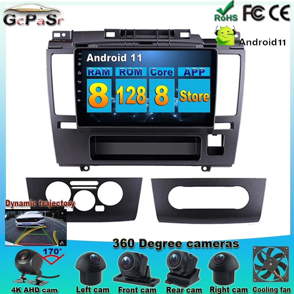 

360 cameras Android auto DSP IPS Android 11 8+128G For Nissan Tiida C11 2004 - 2013 Video Navigation GPS