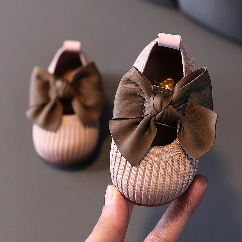 2020 Baby First Walkers Clothing Baby Shoes Newborn Infant Pram Girls Princess Moccasins Bowknot Solid Soft Shoes