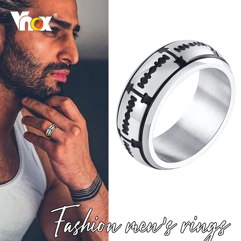 

Vnox Design Blade Rings for Men, 8mm Stainless Steel Finger Band, Simple Lucky Ace Of Spades Punk Ring