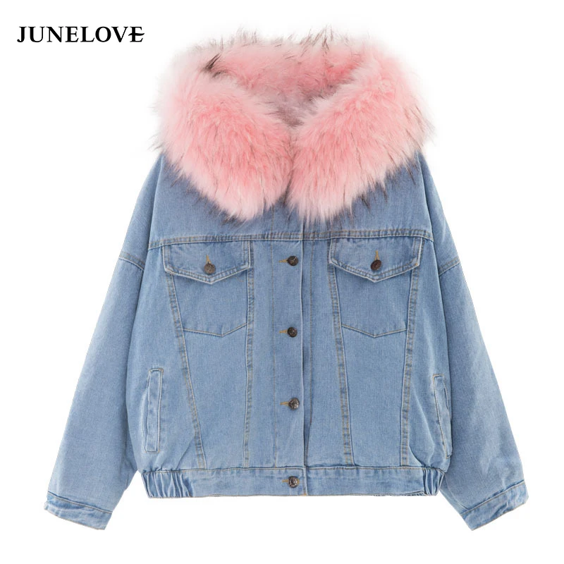 

HStar Winter Women Denim hooded Coat streetwear Lady fashion casual Jackets Parka female single breasted warm thick outwears
