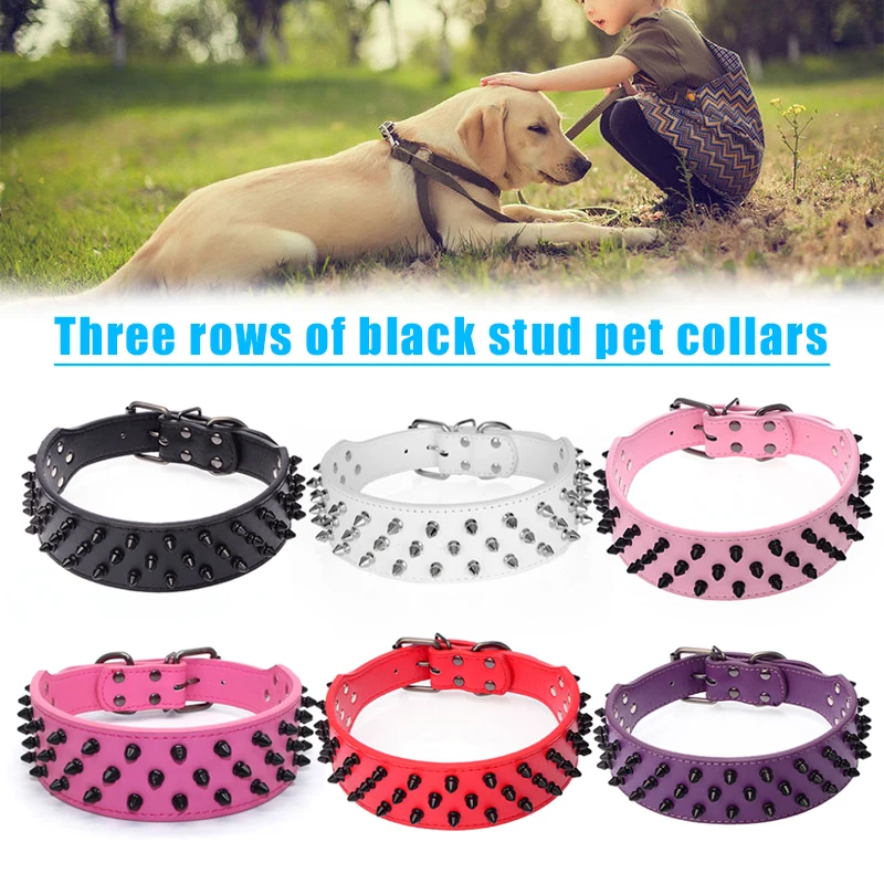 Шипованные шипы из искусственной кожи ошейник для собак бульдог заклепки