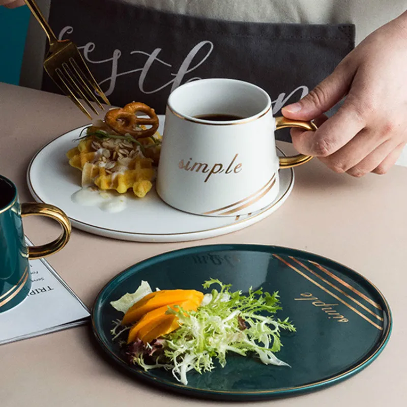 Европейский керамический набор кофейных чашек с крышкой ложка фарфоровая Ручная