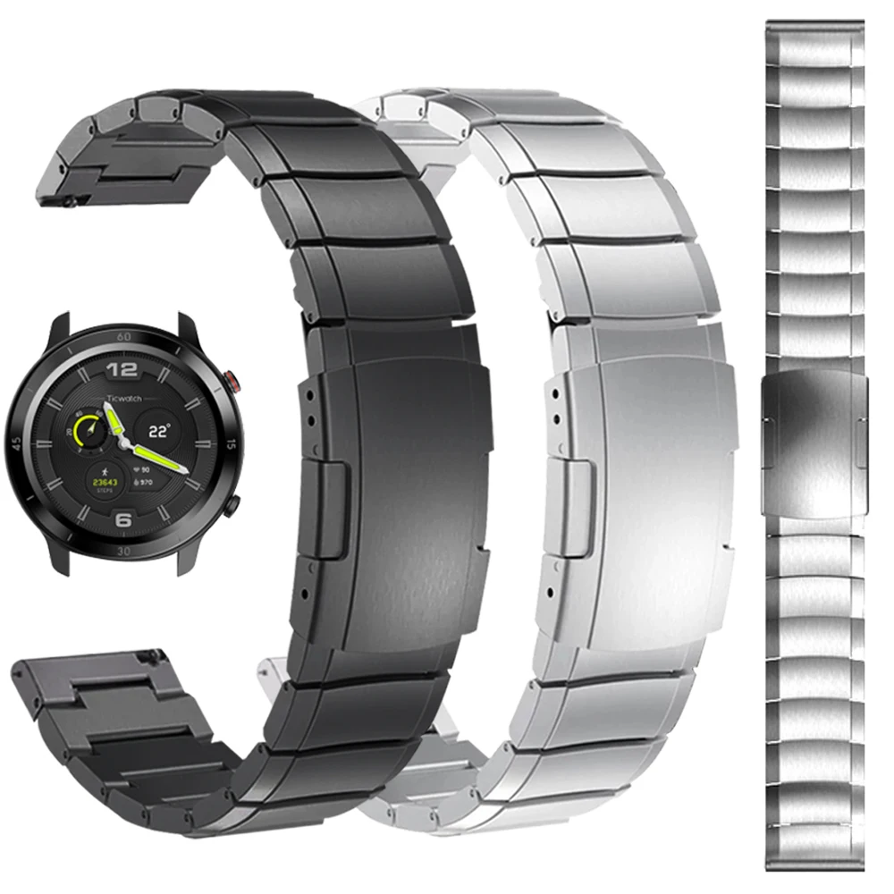 Металлический браслет из нержавеющей стали для TicWatch Pro 3 Ultra GPS/E3 ремешок наручных