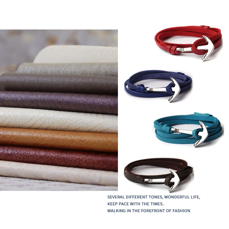 HOMOD Новое поступление модный браслет якорь из искусственной кожи полуизгиб 3 ряда