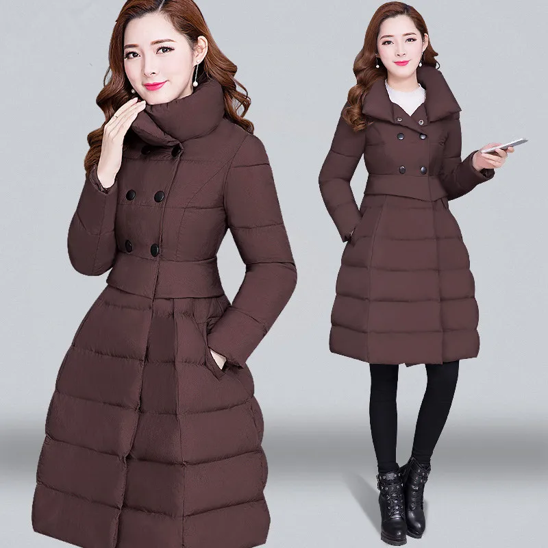 Dark Brown KMETRAM зимняя куртка женская модная парка Женское пальто женские винтажные Длинные куртки теплые парки верхняя одежда размера плюс Manteau Femme MY - Цвет: Dark Brown