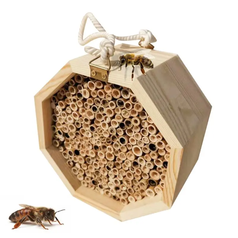 

J2HA Wooden Insect Bee House Hotel Bee House Hive Habitat for Ladybirds lacewings