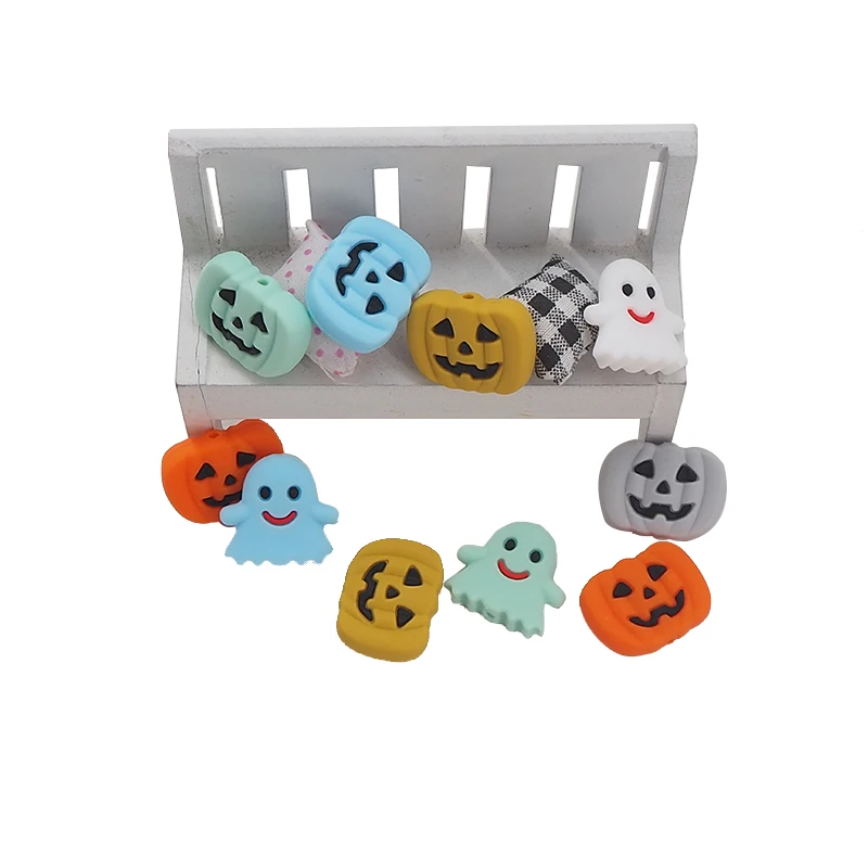 Ченкай 10 штук безопасные для детского питания силиконовые прорезыватели в виде призрака на Хэллоуин.