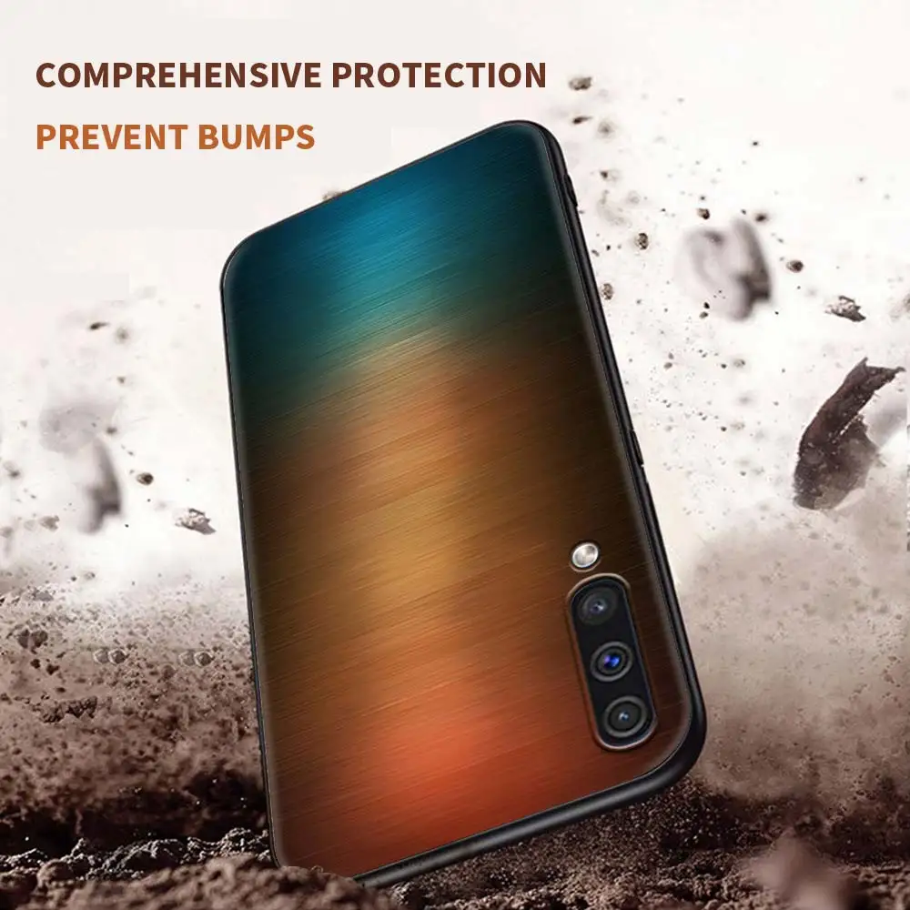 

Dark Brushed Metal Texture Case For Samsung Galaxy A50 A10 A70 A20e M31 A30 A40 A02s M30s M21 M11 F41 Shockproof TPU Black Cover
