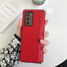 Luxury Flip Case for Samsung Galaxy Z Fold2 Cover Vintage Lychee Pattern Full Fit Case Shockproof Shell for Galaxy Z FOLD 2 Case