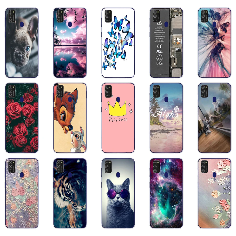 Чехол для Samsung M11 M21 мягкий силиконовый чехол из ТПУ Galaxy SM-M215FZGUSER m215 бампер Funda full 360