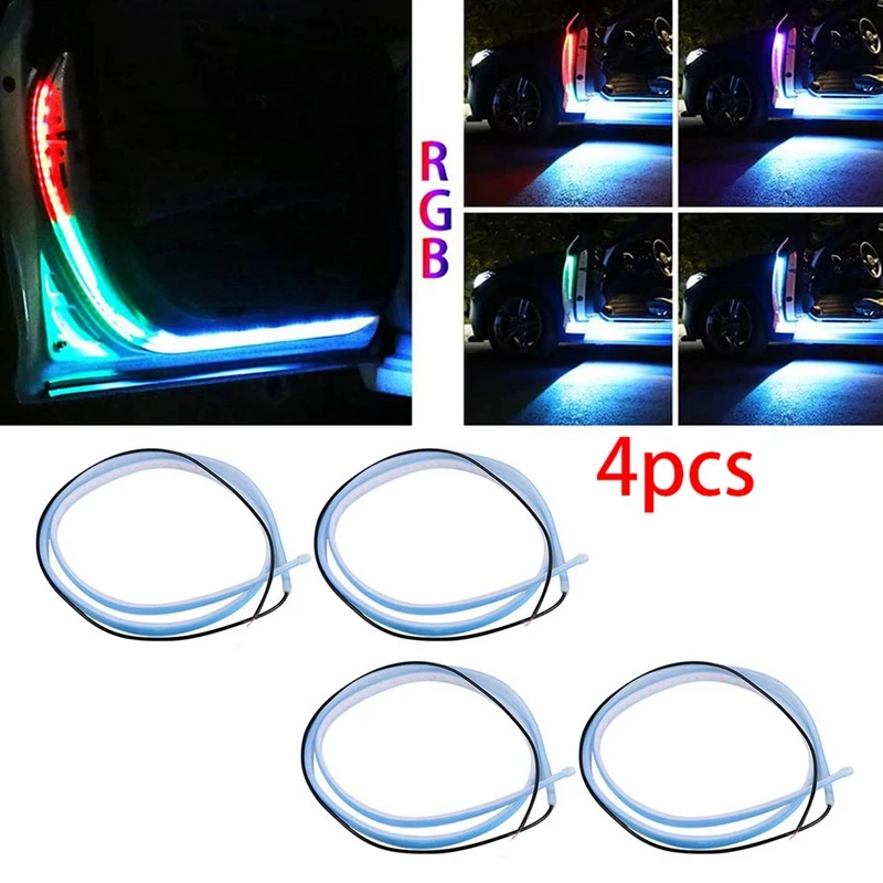 120 см RGB автомобильное освещение яркая мигающая дверь противоударный свет для