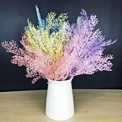 

6-prong Encrypted Fog Flower, Single Branch 100cm, Wedding Scene Decoration, Home Fog Grass Flower Arrangement Pine Needle Grass