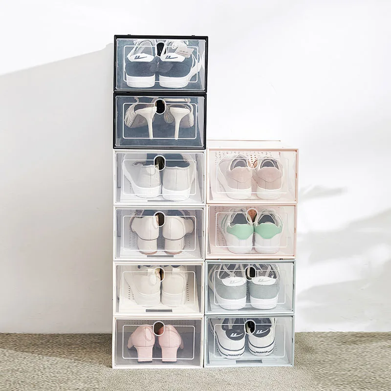 Прозрачная коробка для обуви пластиковый ящик хранения утолщенный